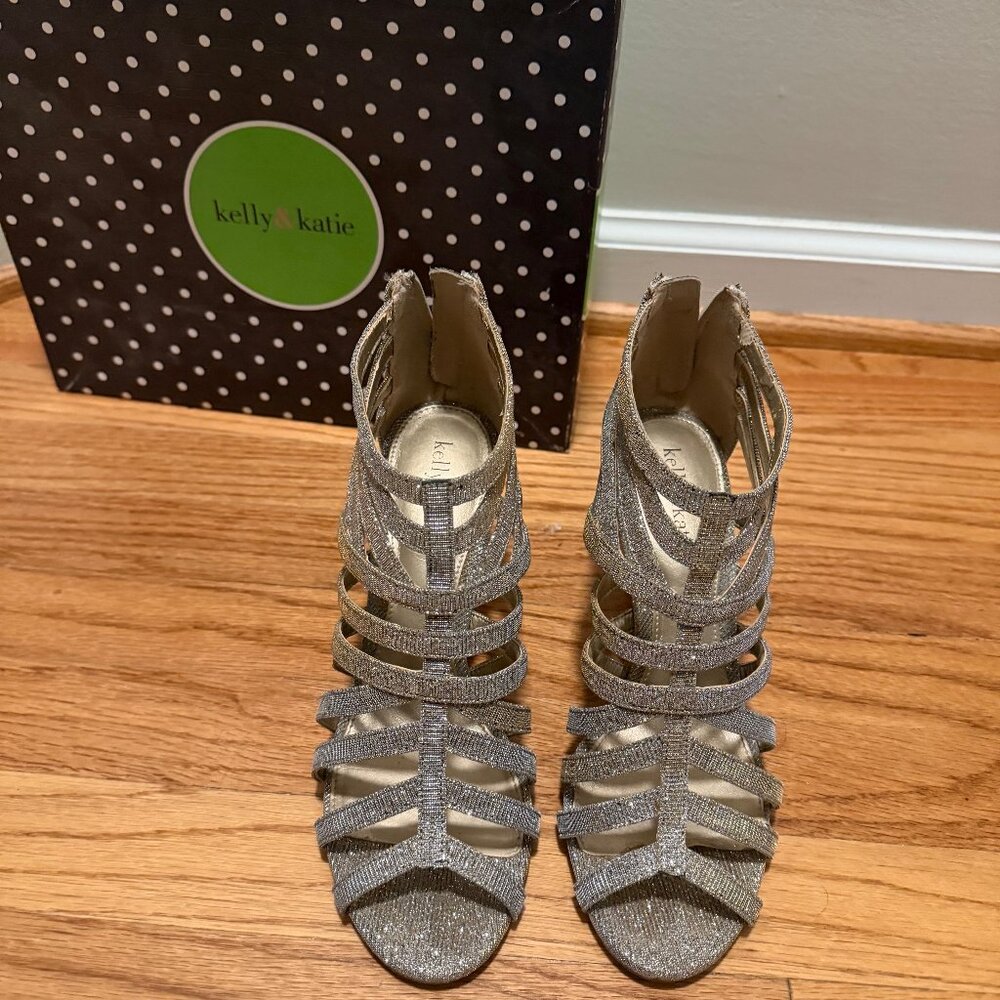 Kelly & Katie KK Lorelle Metallic Cage Heels - Size 8